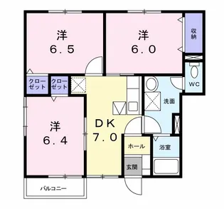 ハイブリッジA【1階】の間取り