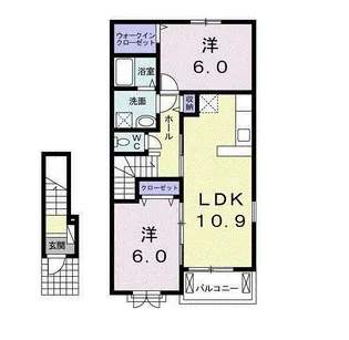 シャルム グラースB【2階】の間取り