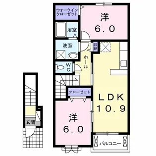 シャローム アーク瑠璃【2階】の間取り