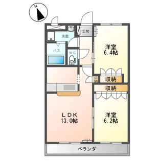スプリーム ミカ【2階】の間取り