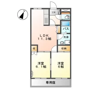 エスポアールK【1階】の間取り