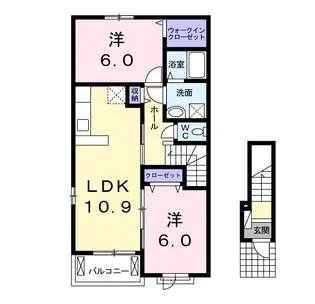 ガーデンハウス クロエ【2階】の間取り