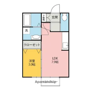 パインズ富塚【104号室】の間取り