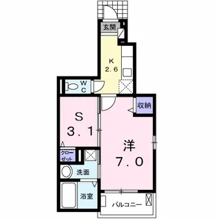 RAINBOW SKY Z【101号室】の間取り