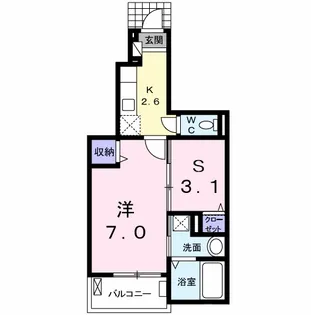 RAINBOW SKY X【103号室】の間取り