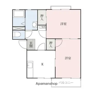 メゾン・ド・ソレイユAB【B102号室】の間取り