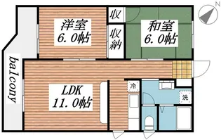 ジョリメゾン【202号室】の間取り