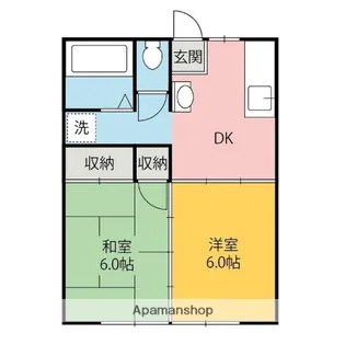 ヴァンベール伊勢崎【102号室】の間取り