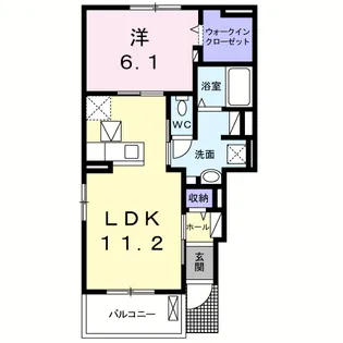 フレンドリームーンB【1階】の間取り