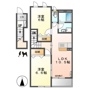 スカイ・ハット【2階】の間取り