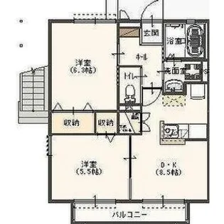 リュミエールD棟【2階】の間取り
