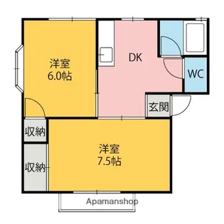 サウスヒルズ【202号室】の間取り