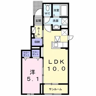 トーサムポロⅠ【1階】の間取り