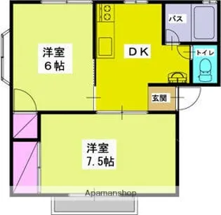 ゴールドヒルズC【102号室】の間取り