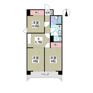 3DKの間取り画像