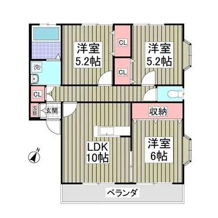 ハニーハウスB【1階】の間取り