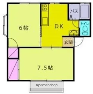 ブルーヒルズE【101号室】の間取り