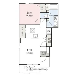 レジデンスフォールA棟【101号室】の間取り