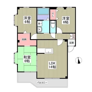 セゾンハイツC【1階】の間取り