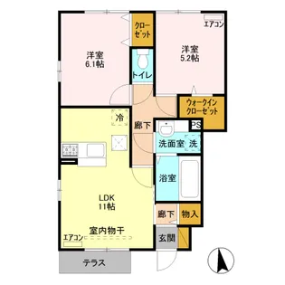 サンライトレジデンス Ⅱ A【1階】の間取り