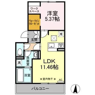 ⅠSHⅠKAWA HⅠLLS Ⅸ【1階】の間取り