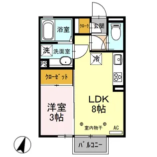1LDKの間取り画像