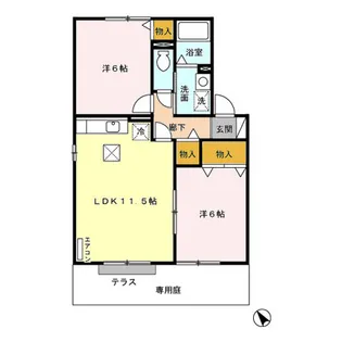 メゾン リベルテ AB【1階】の間取り