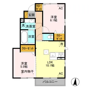 レオニール B【1階】の間取り