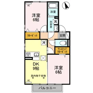 ダイヤモンド B【1階】の間取り