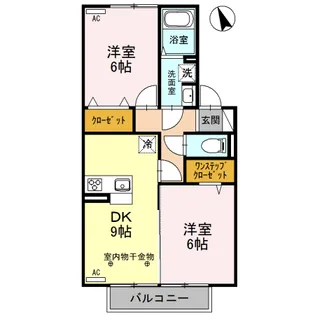 ダイヤモンド B【2階】の間取り