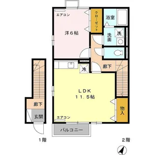 ジュン キャッスル【2階】の間取り