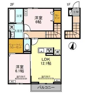 ヴォルガ Ⅱ【2階】の間取り