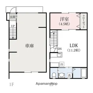 WAREHOUSE五十子【2号室号室】の間取り