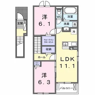 モンレーヴ【2階】の間取り