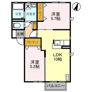 ヴィラ・ブルーノ H【2階】の間取り