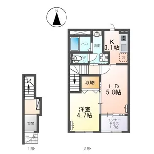 エメラルドⅠ【2階】の間取り