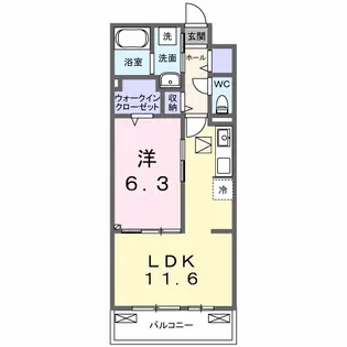 クラール 今泉【1階】の間取り
