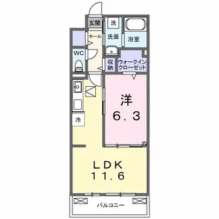 クラール 今泉【1階】の間取り