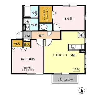 エクレーレ A【2階】の間取り