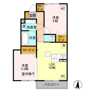 レオニール A【1階】の間取り
