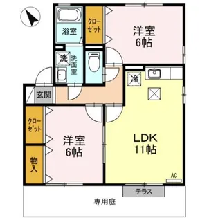 ベルサード A【1階】の間取り