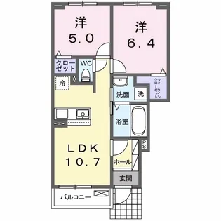 ヒカルサ伊勢崎Ⅱ【1階】の間取り