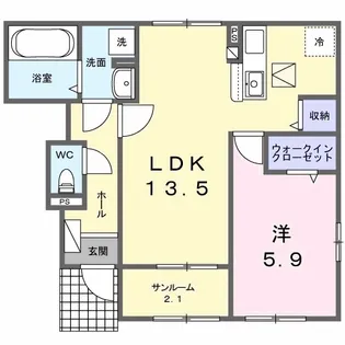 カハラ・B【1階】の間取り