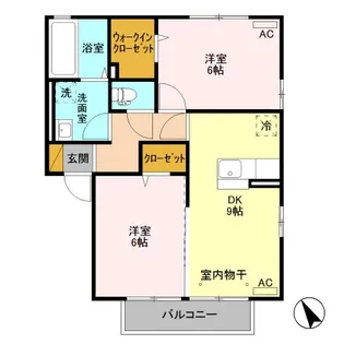 スリーエス【201号室】の間取り
