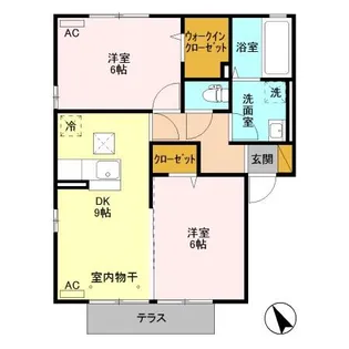 スリーエス【1階】の間取り