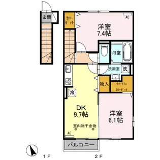 ダイヤモンド A【2階】の間取り