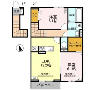 ノーブルシャインC【2階】の間取り