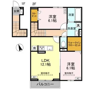 ノーブルシャインC【2階】の間取り