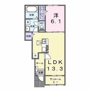 アンジュ【1階】の間取り