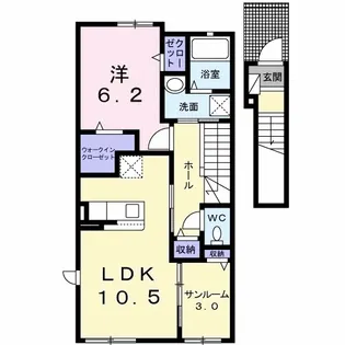 フォックス ゲート M【2階】の間取り